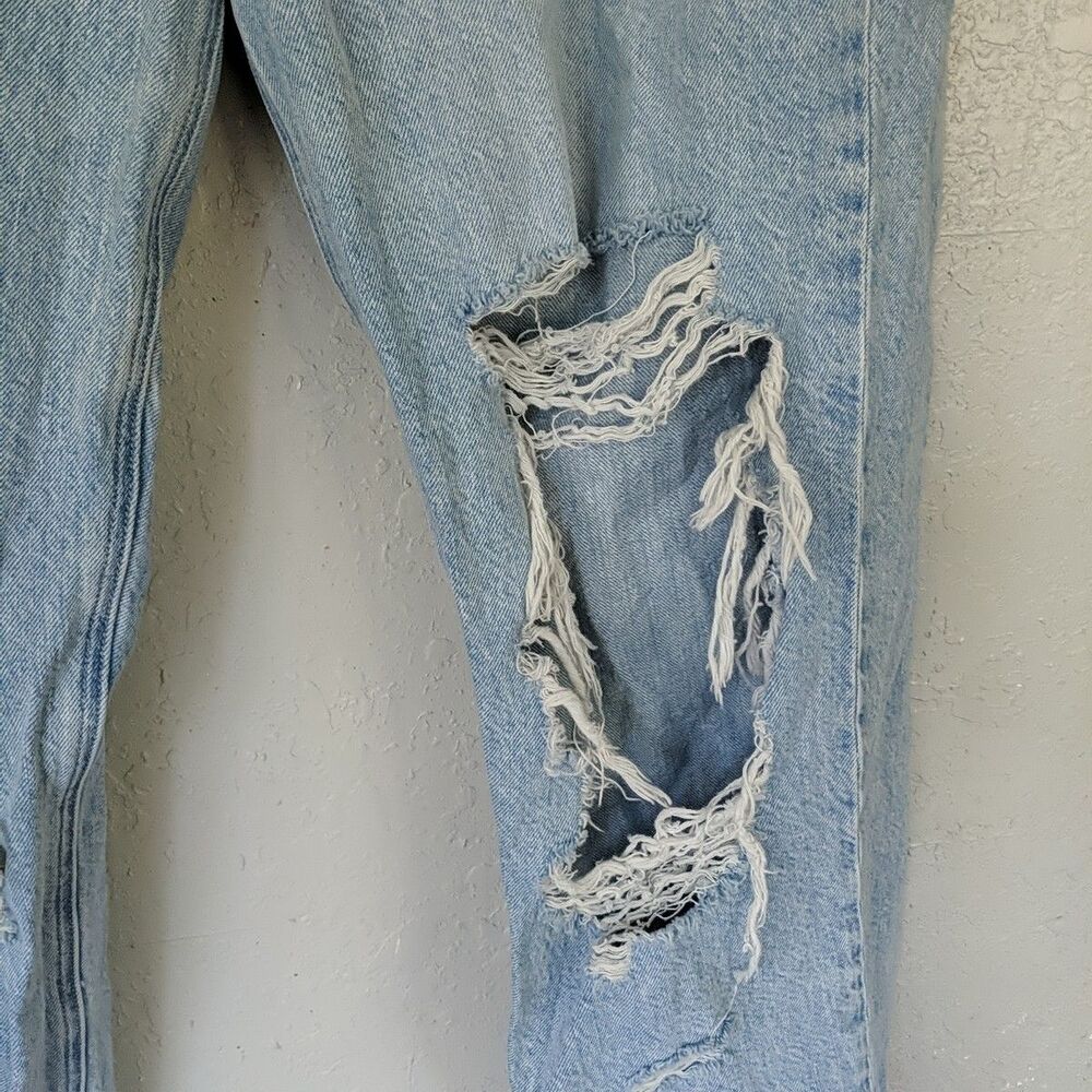 American Eagle Highest Rise 90s Boyfriend Jeans 12 Long Distressed Punk Grunge - Picture 2 of 11